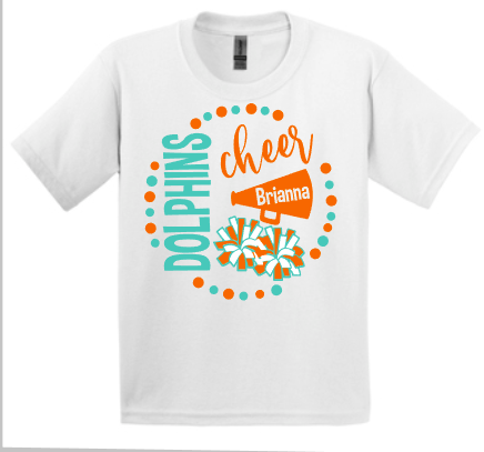 Dolphins Mini B. Cheer Roster Shirts - Ashley Corb