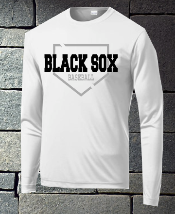 Black Sox homebase - white long sleeve dri fit