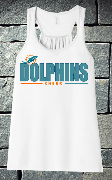 Dolphins Cheer Bella Racerback – I Shine By Design