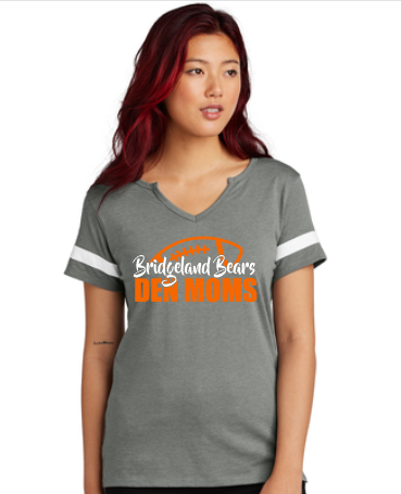 Bridgeland Den Moms w/ Football on Ladies Halftime Tee