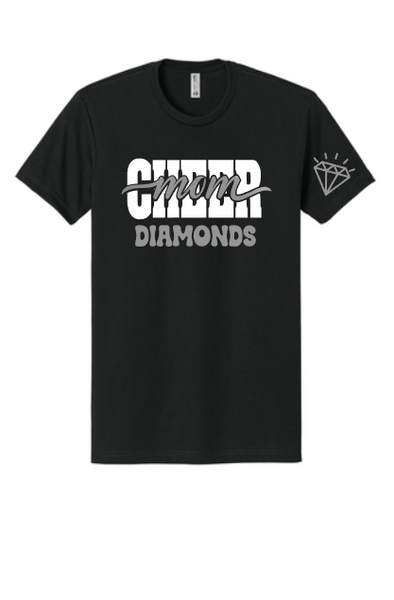 Cheer Mom 3D silver metallic puff