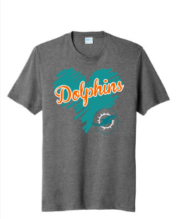 Dolphins Cheer Heart with lines