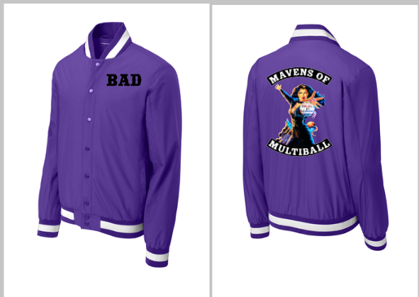 Belles and Chimes Purple Insulated Varsity Jacket