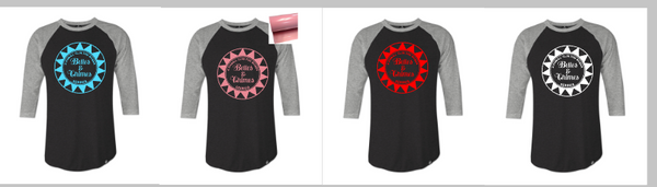 Belles and Chimes- Black raglan or short sleeve