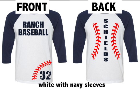 Baseball Raglan with Laces down the back