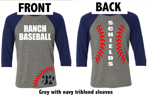 Baseball Raglan with Laces down the back