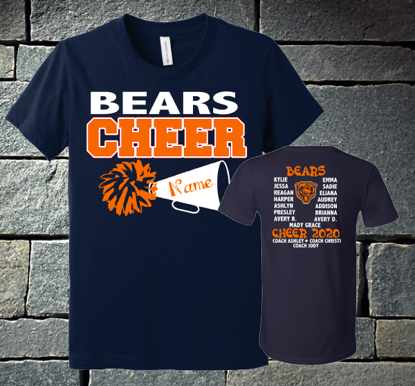 Bears Flag Cheer Girls Roster shirt 2020