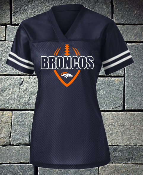 Broncos Football Outline Ladies Replica Football Jersey