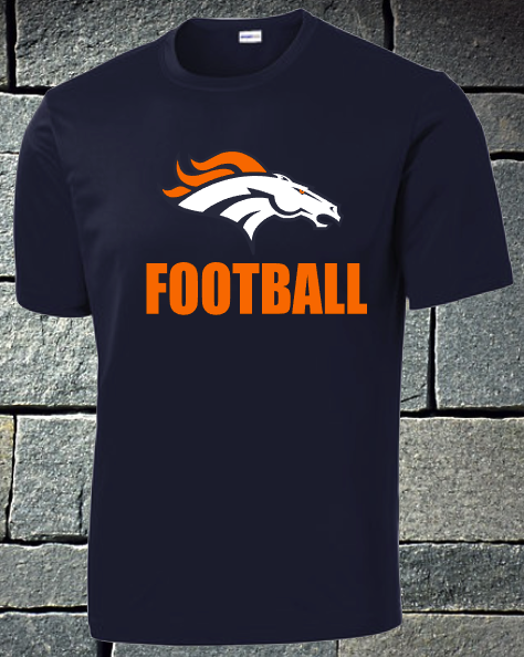 Broncos logo football dri fit and t-shirts