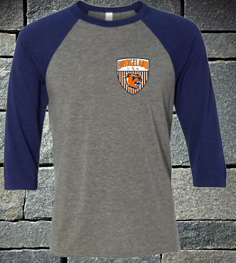 Bridgeland Soccer 3/4 sleeve Raglan - grey and navy triblend
