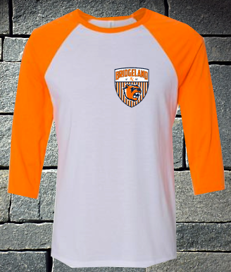 Bridgeland Soccer 3/4 sleeve Raglan - orange and white