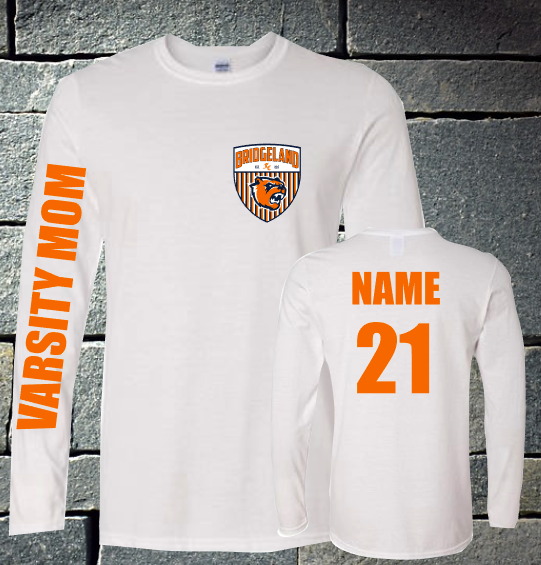 Bridgeland Soccer Varsity Mom Long sleeve - white
