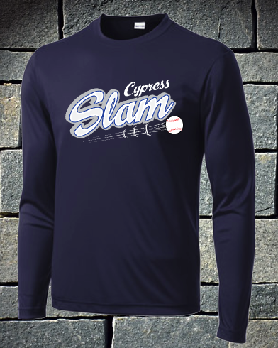 Slam baseball long sleeve t-shirt or dri fit - navy