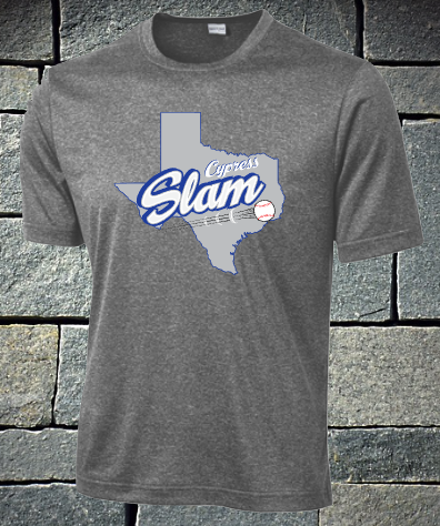 Slam baseball short sleeve dri fit or t-shirt - grey State of Texas