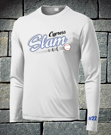 Slam baseball long sleeve dri fit with number - logo