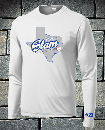 Slam baseball long sleeve dri fit with number - Texas logo