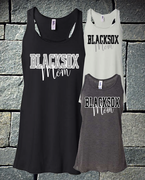 Blacksox distressed mom Racerback tank