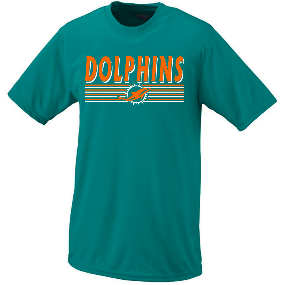 Dolphins with lines - youth small, 3XL