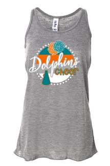Dolphins cheer with dots t-shirt or tank