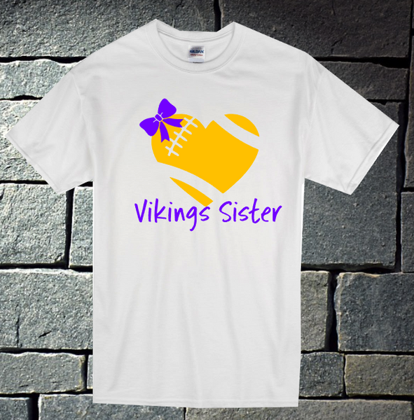 Vikings Sister with football heart