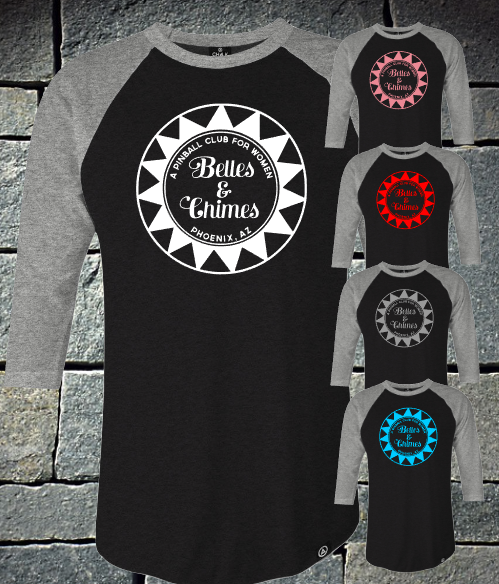 Belles & Chimes Pinball 3/4 sleeve raglan