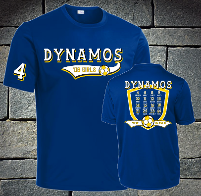 2021 Dynamos 08 Girls Roster - short sleeve