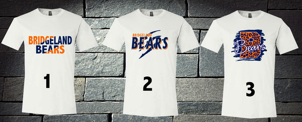 Bridgeland Bears White T-shirt adult XL, Adult M, Adult 2XL