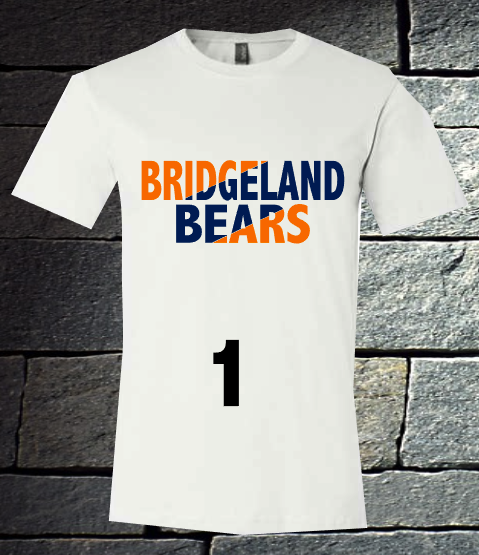 Bridgeland Bears White T-shirt adult XL, Adult M, Adult 2XL