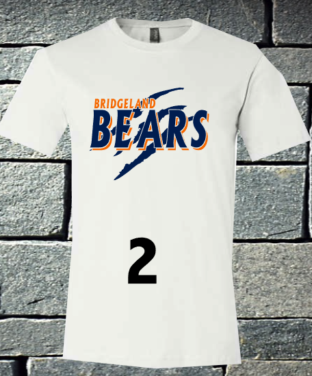 Bridgeland Bears White T-shirt adult XL, Adult M, Adult 2XL
