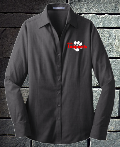 Andre' soft black button up - red logo