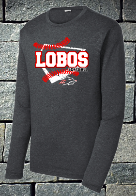 Lobos softball long sleeve heather