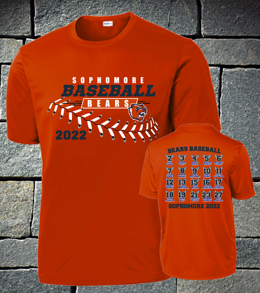 Bridgeland Bears Baseball Sophomore 2022 Roster Dri fit