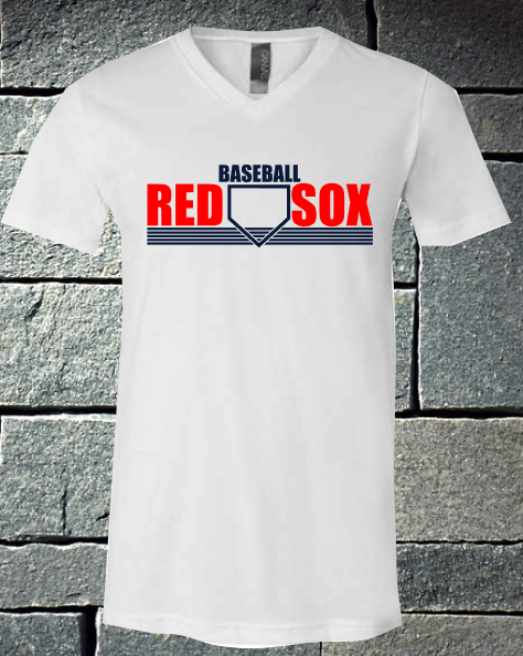 Red Sox baseball with lines