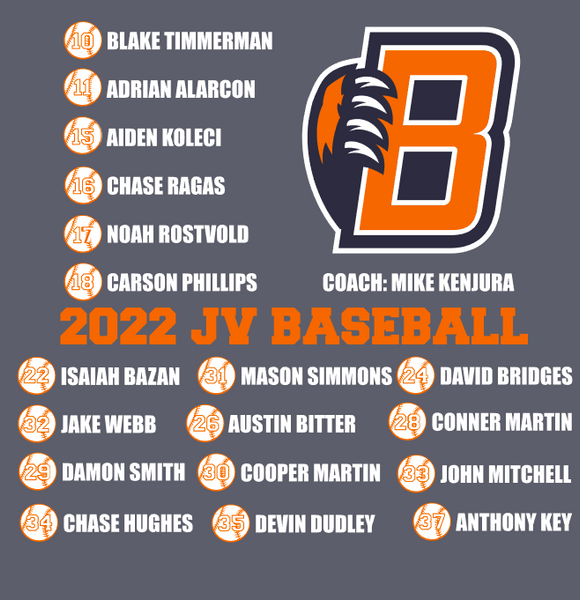 Bridgeland Bears 2022 JV Roster - short sleeve dri fit