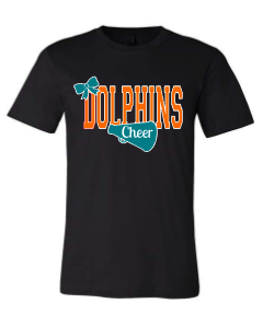 Dolphin cheer, bow and megaphone
