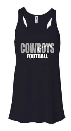 Cowboys football with football silhouette