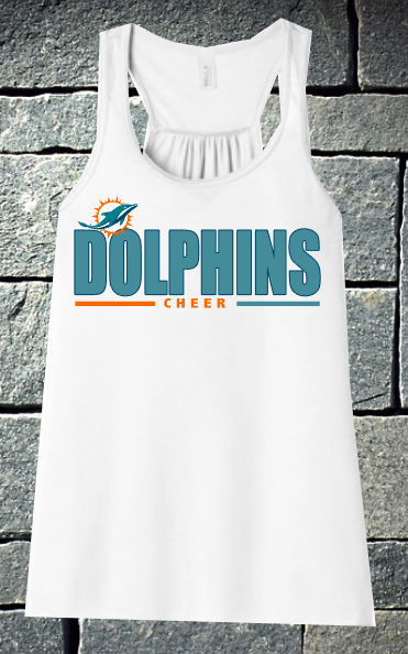 Dolphins Cheer Bella Racerback