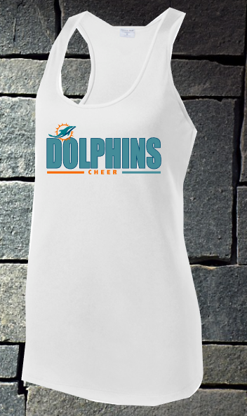 Dolphins Cheer Dri fit Racerback