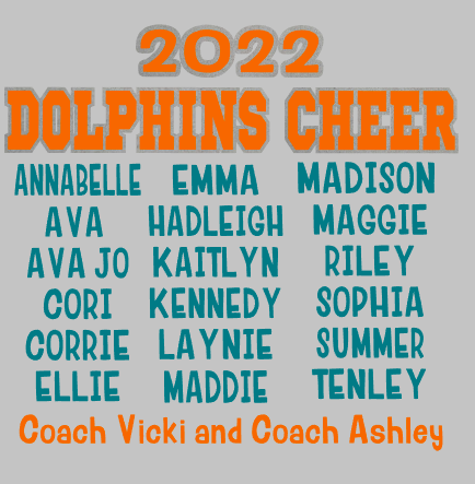 Dolphins Flag Cheer Roster - Simmering 2022