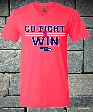 Go Fight Win Seahawks bella/canvas ladies v-neck t-shirt
