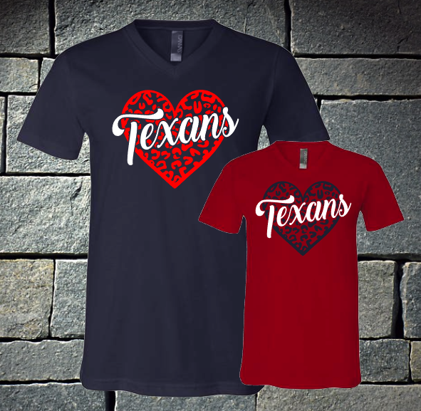 Texans leopard heart