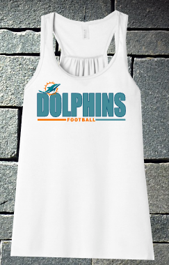 Dolphins Football Bella Racerback