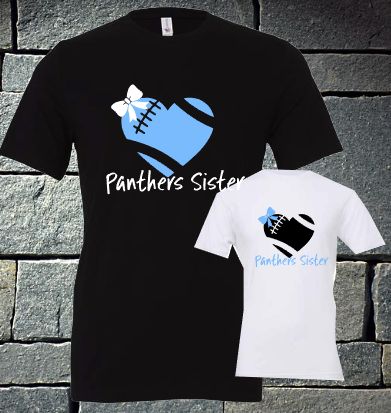 Panthers Sister with football heart