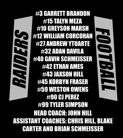 Raiders Football 2022 Roster - Brandon