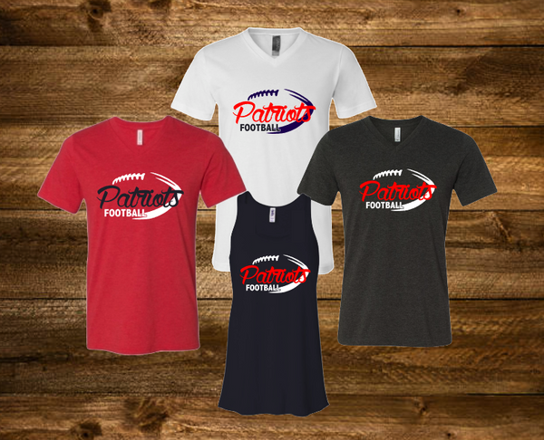 Patriots with football and laces