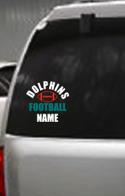 Dolphins Football Car Decal