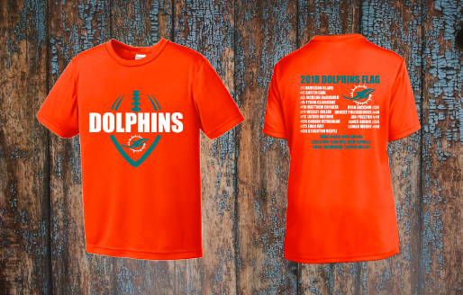 Dolphins Flag Football Roster shirt