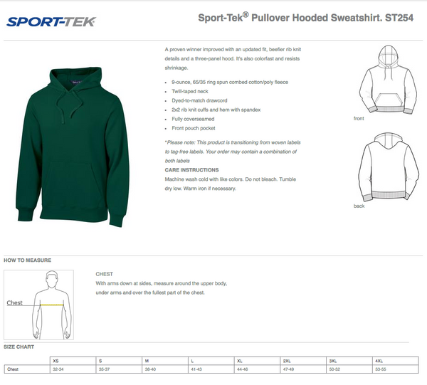 Sport Tek Pope Panthers with Claw Hoodie - No Zip