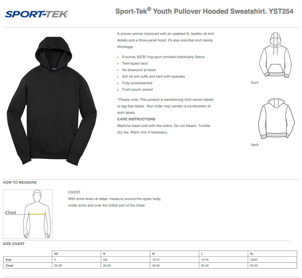 Sport Tek Pope Panthers with Claw Hoodie - No Zip