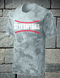 Styx camo hex white Softball with laces